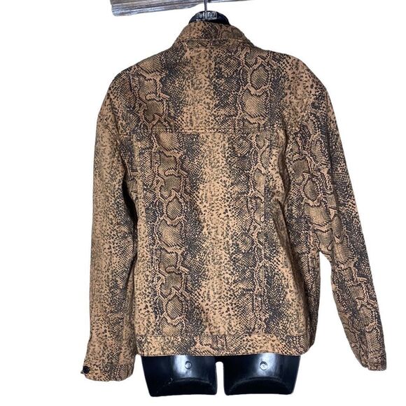 Free people snakeskin trucker jacket small button up western cowgirl rodeo - Picture 10 of 13